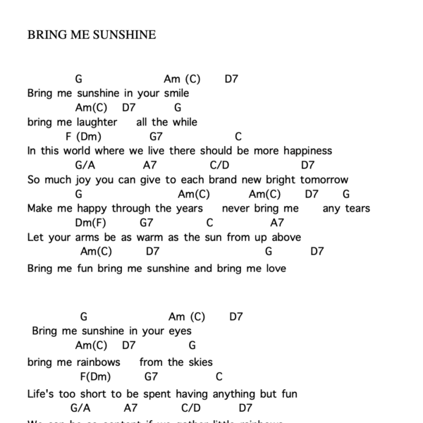 Preview of Music - Bring me sunshine